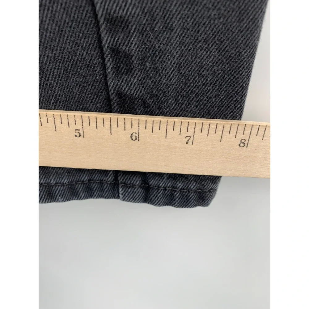 Levi 505 Jeans Mens 32x32 Black Solid 100% Cotton Distressed Straight Leg‎